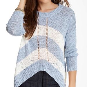 Love Stitch Asymmetrical Striped Sweater